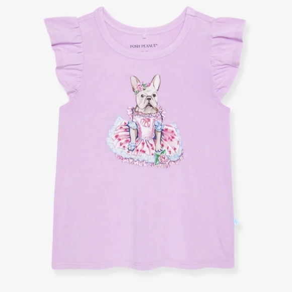 Posh Peanut Posh Frenchie Ruffled Tee and Cha Cha Leggings 3T/4T NWT - Picture 2 of 6